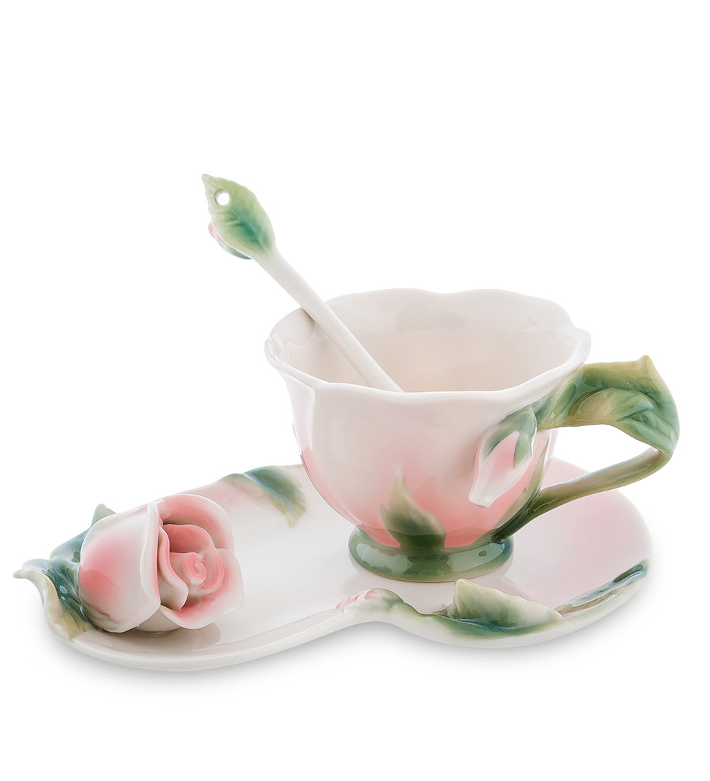 Чайные пары из фарфора . FM-01/ 3 Чайная пара "Роза" (Pavone) - Цена: 2 ...